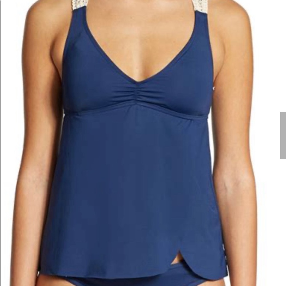 Lucky Brand Crochet Detail Tankini